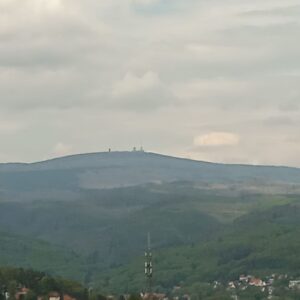Blick vom Schloss Wernigerode, der Brocken